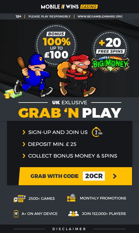 £100 Bonus + 20 Free Spins | Mobile Wins Casino